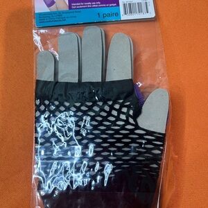 Elegant Black and Gray Fishnet Gloves Halloween costume